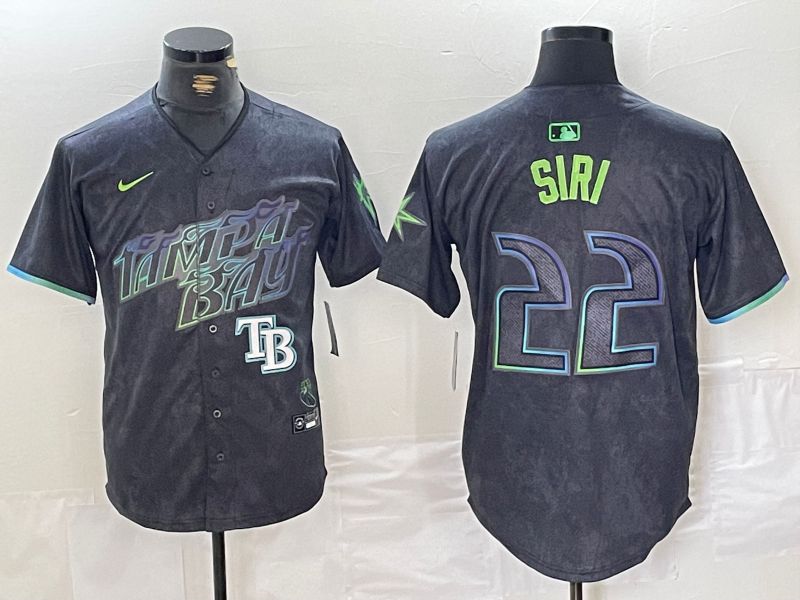 Men Tampa Bay Rays #22 Siri Black City Edition Nike 2024 MLB Jersey style 1->san francisco 49ers->NFL Jersey